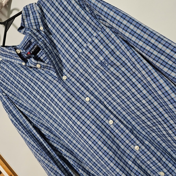 Chaps EUC Men's Blue Plaid Shirt • Size L - Picture 6 of 11